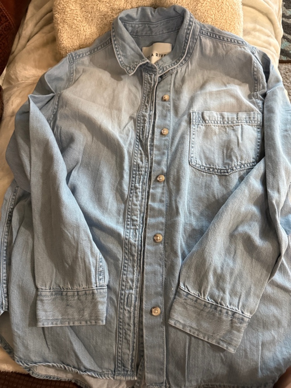 Light Blue Denim Button-Down Shirt